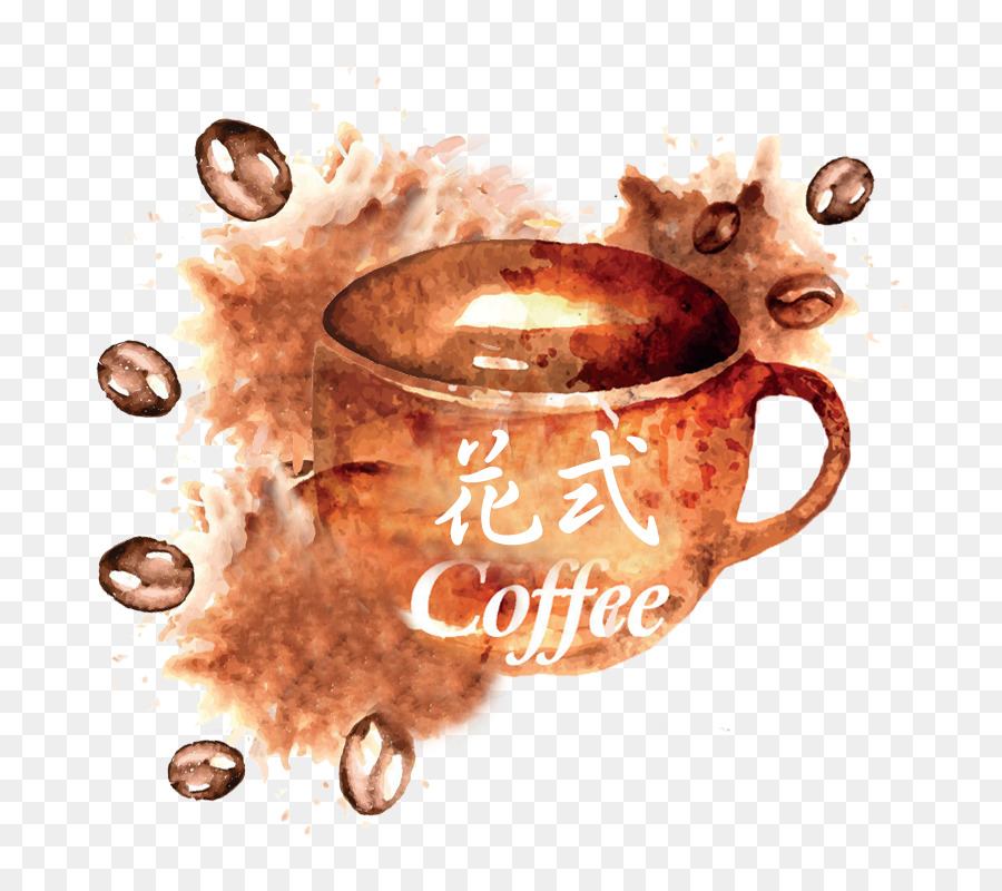 Arabica coffee Coffee cup Drink - Watercolor hand painted fancy coffee png download - 881*800 - Free Transparent Coffee png Download.