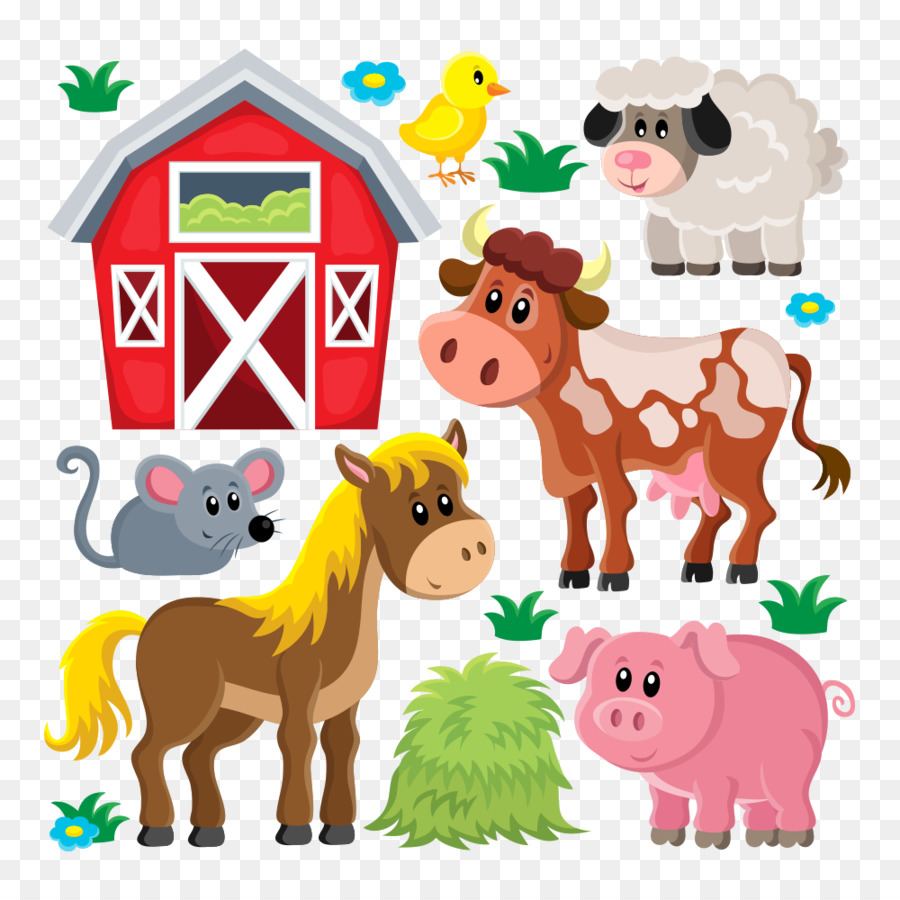 Domestic pig Livestock Sheep Farm Clip art - Vector farm animals png download - 1000*1000 - Free Transparent Domestic Pig png Download.