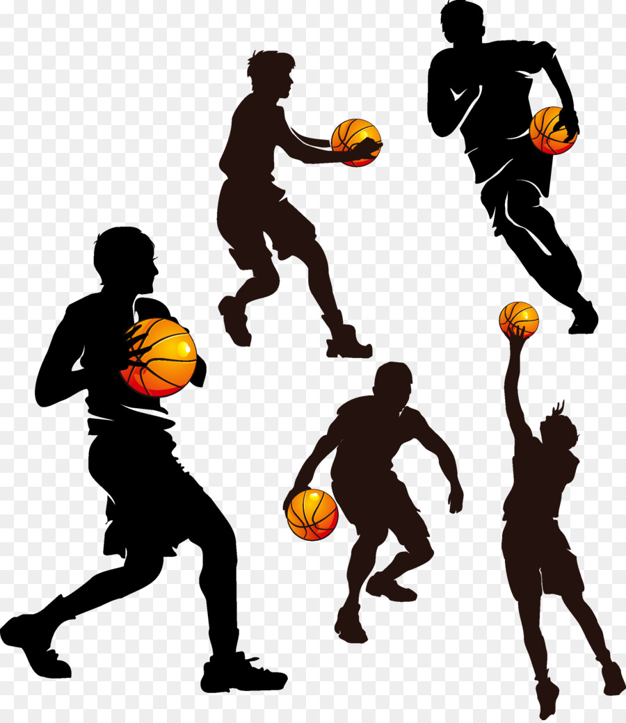 girls basketball silhouette vector