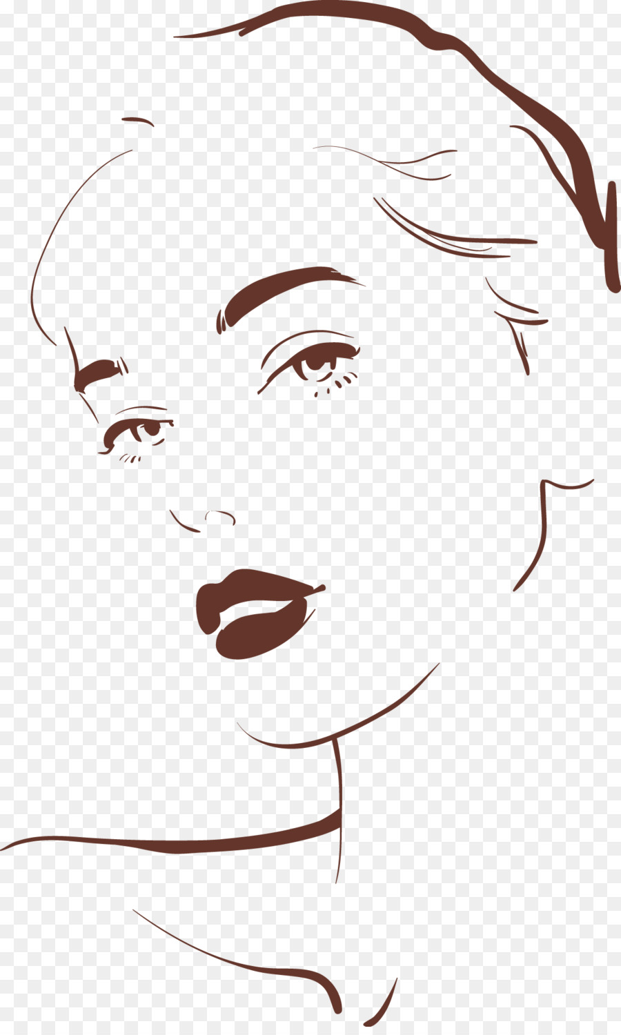 Drawing Woman Face Illustration - Woman outline png download - 1176*1944 - Free Transparent  png Download.