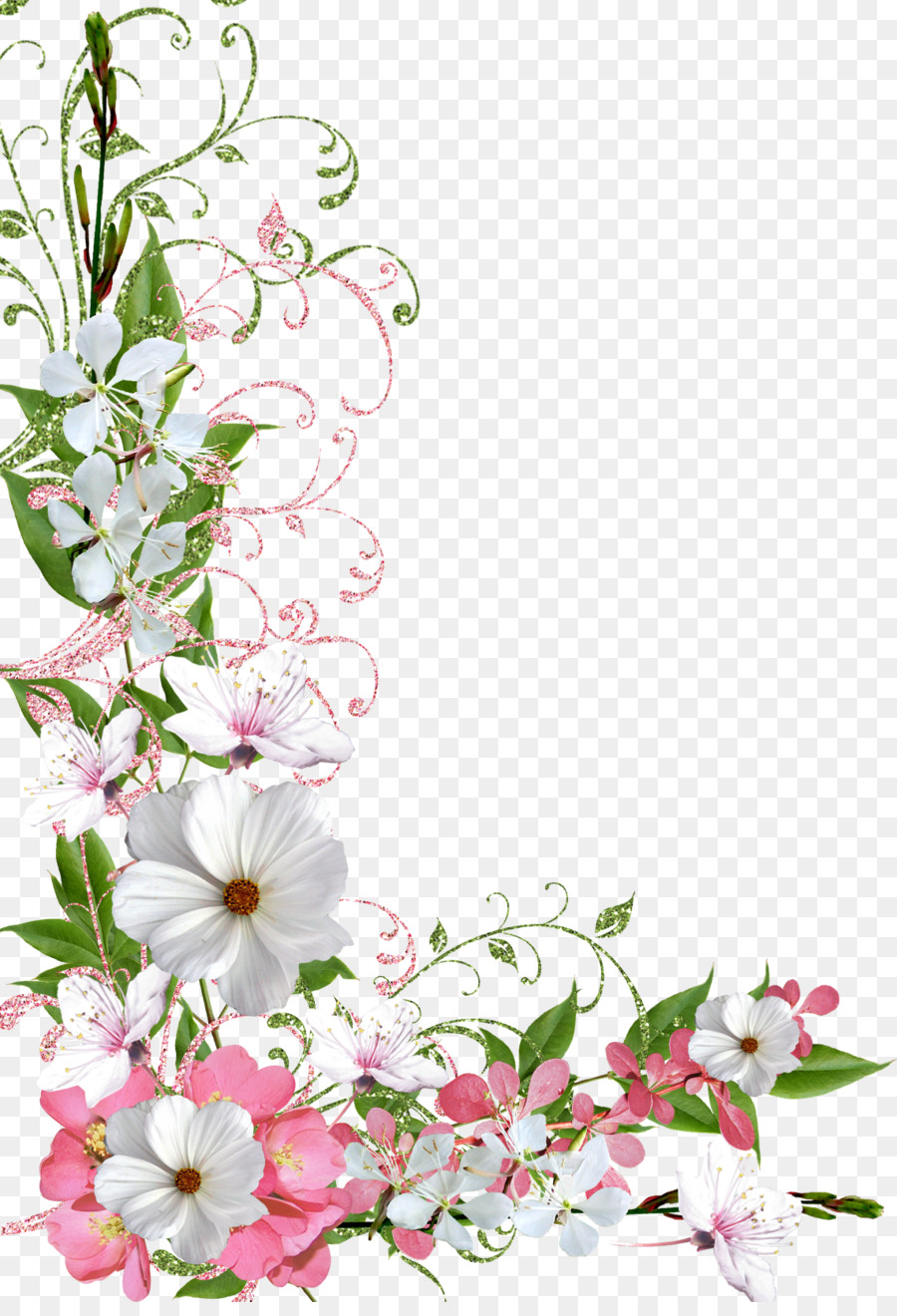 Border Flowers Clip art - spring png download - 1140*1654 - Free Transparent Border Flowers png Download.
