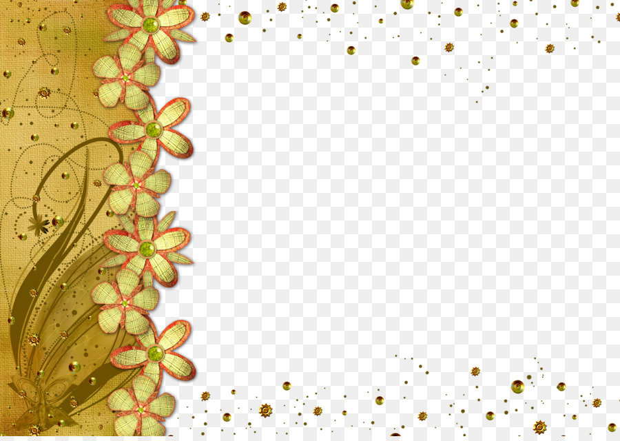 Flower Clip art - Gold Flower Frame PNG Transparent Picture png download - 1701*1197 - Free Transparent Flower png Download.