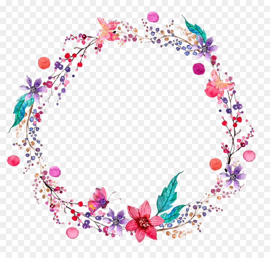 Watercolor painting Flower - floral wreath png download - 1300*1215 - Free Transparent Watercolor Painting png Download.