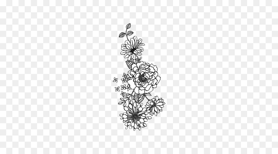 Flower Drawing Black and white - flower png download - 500*500 - Free Transparent Flower png Download.