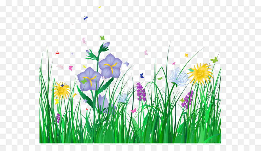 Transparent Grass and Flowers Clipart png download - 1200*926 - Free Transparent Flower png Download.