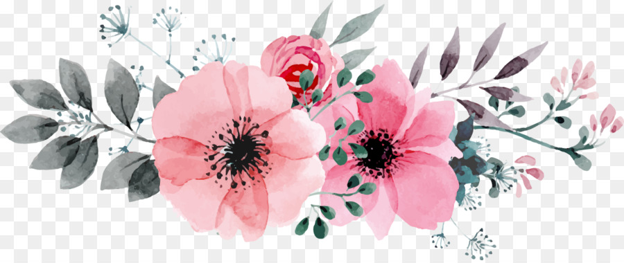 Watercolour Flowers Drawing - flower vector png download - 1233*515 - Free Transparent Watercolour Flowers png Download.