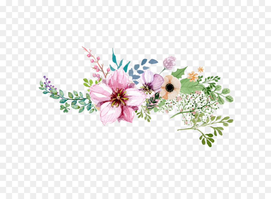 Flower - Hand painted watercolor flower decoration pattern png download - 1000*1000 - Free Transparent Watercolour Flowers png Download.