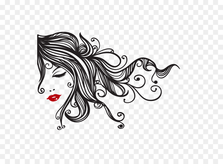 Wall decal Beauty Parlour Hair Sticker - flowing hair png download - 650*650 - Free Transparent Wall Decal png Download.