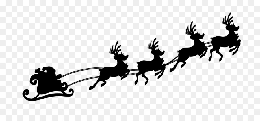 Reindeer Silhouette Download - Black flying reindeer png download - 1000*460 - Free Transparent Reindeer png Download.