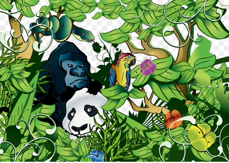 Giant panda Forest Animal Clip art - Jungle Animals png download - 1336*942 - Free Transparent Giant Panda png Download.