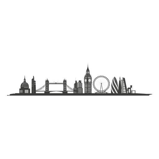 London Skyline Silhouette Graphic design - london png download - 512* ...