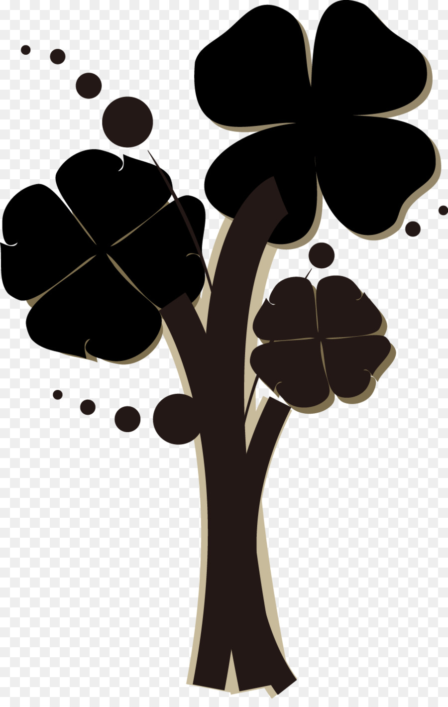 Four-leaf clover - Clover painted cartoon png download - 925*1442 - Free Transparent Fourleaf Clover png Download.