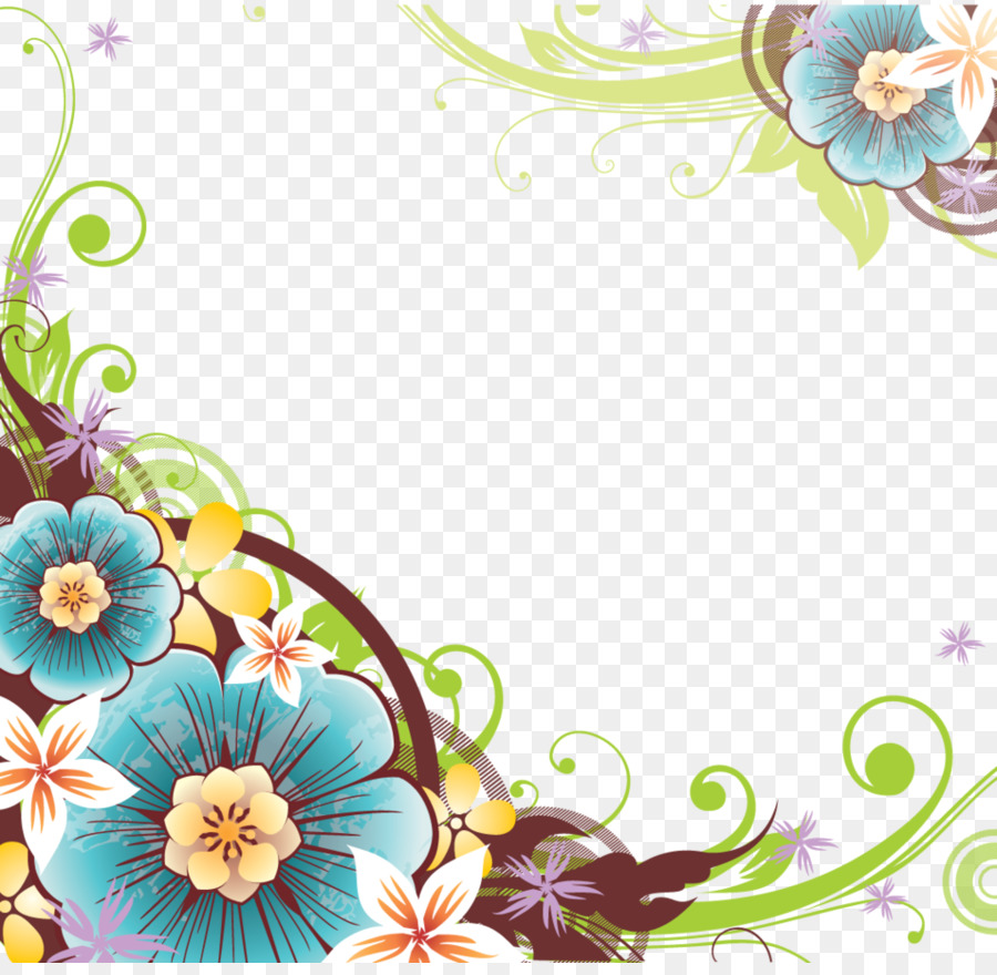 Border Flowers Clip art - Flower Corner Cliparts png download - 1022*987 - Free Transparent Border Flowers png Download.