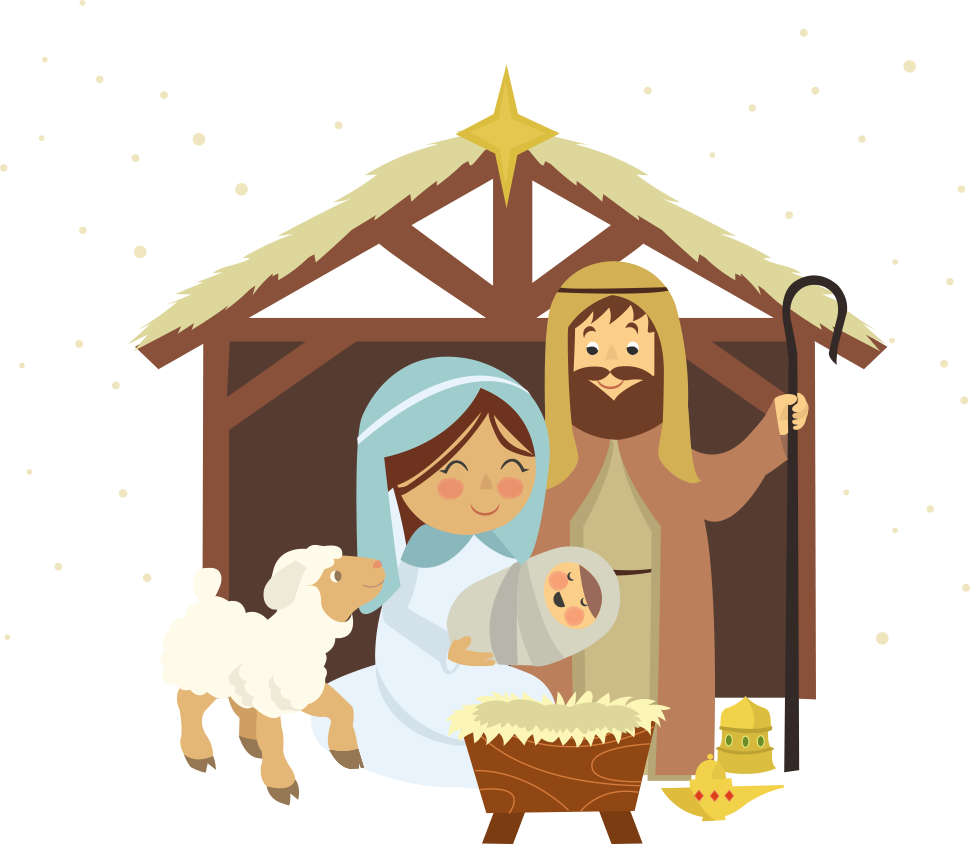Christmas Novena of aguinaldos Nativity scene Manger - Vector Jesus ...
