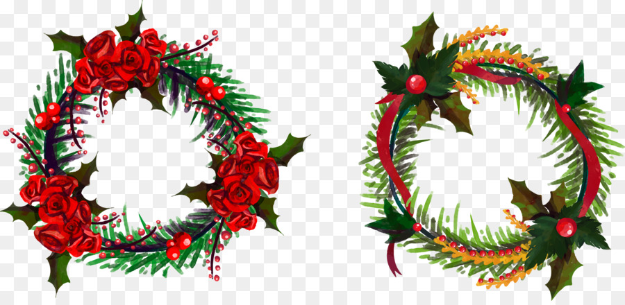Wreath Garland Euclidean vector - Vector painted garlands png download - 2791*1345 - Free Transparent Wreath png Download.