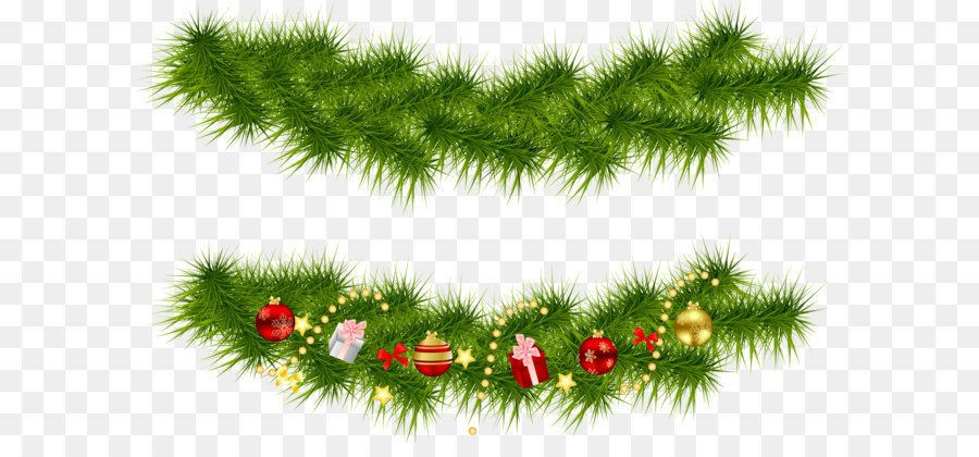 Christmas tree Garland Clip art - Transparent Christmas Pine Garlands png download - 2600*1628 - Free Transparent Christmas  png Download.