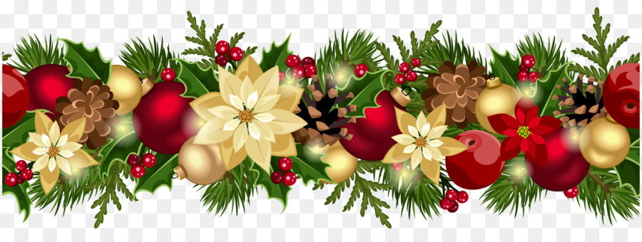 Christmas tree Garland Clip art - Garland Transparent PNG png download - 5000*1829 - Free Transparent Christmas  png Download.