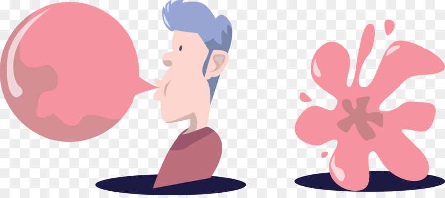 Chewing gum Bubble gum Clip art - Vector man blowing bubbles png download - 3399*1487 - Free Transparent  png Download.