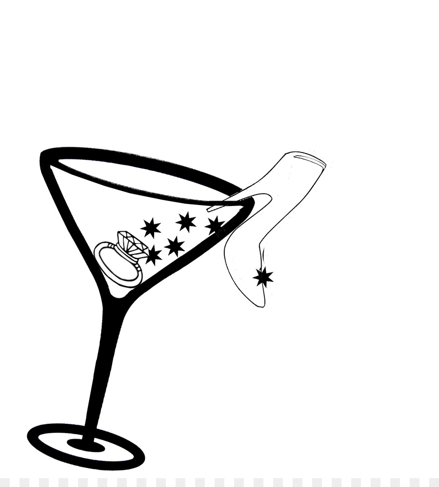 silohette girl in a martini glass