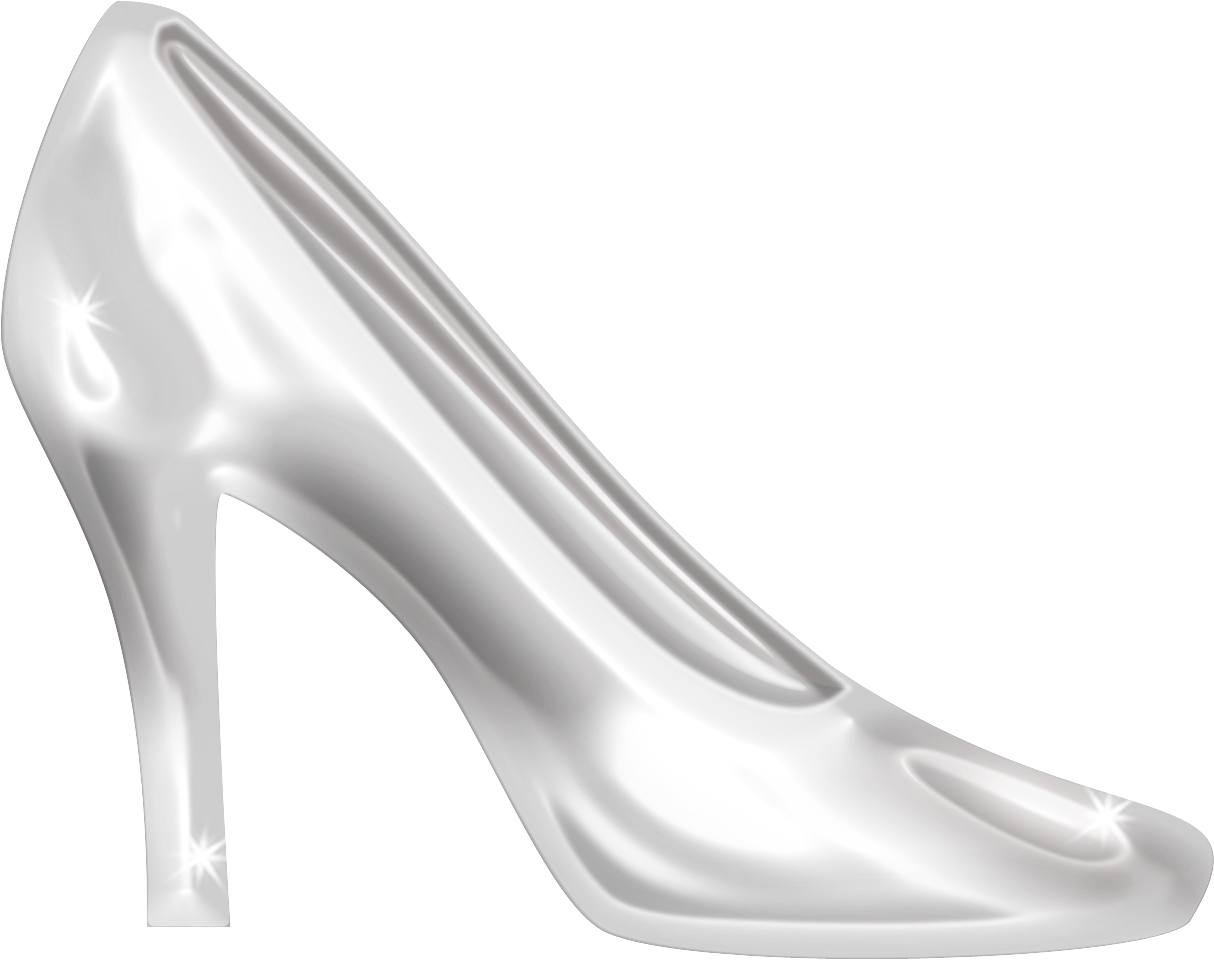 Slipper Cinderella High-heeled footwear Shoe - White transparent high ...