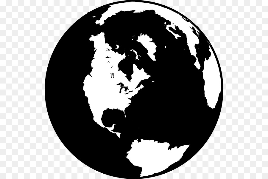 Globe Black and white World Clip art - Earth Black And White png download - 600*600 - Free Transparent Globe png Download.