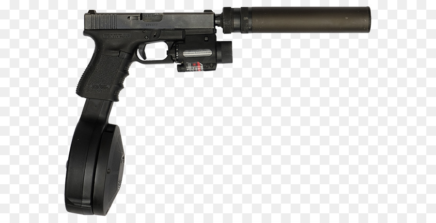 Trigger Firearm Airsoft Guns Glock Ges.m.b.H. Pistol - Drum gun png download - 652*455 - Free Transparent  png Download.