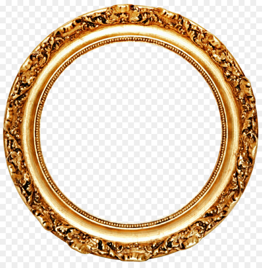 Picture frame Mirror Circle Gold leaf - Golden Round Frame PNG Transparent png download - 1024*1039 - Free Transparent Picture Frames png Download.