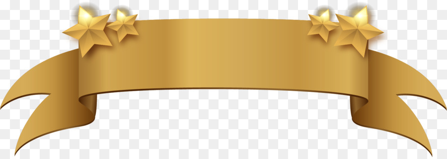 Banner Gold Clip art - Vector golden ribbon decorated stars png download - 1695*595 - Free Transparent Banner png Download.