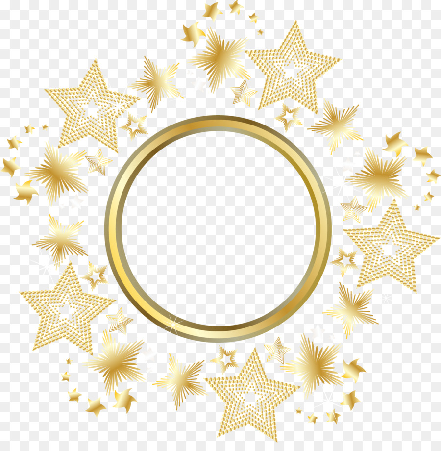 Circle Gold Star - Decorative gold star round frame png download - 1387*1392 - Free Transparent Circle png Download.