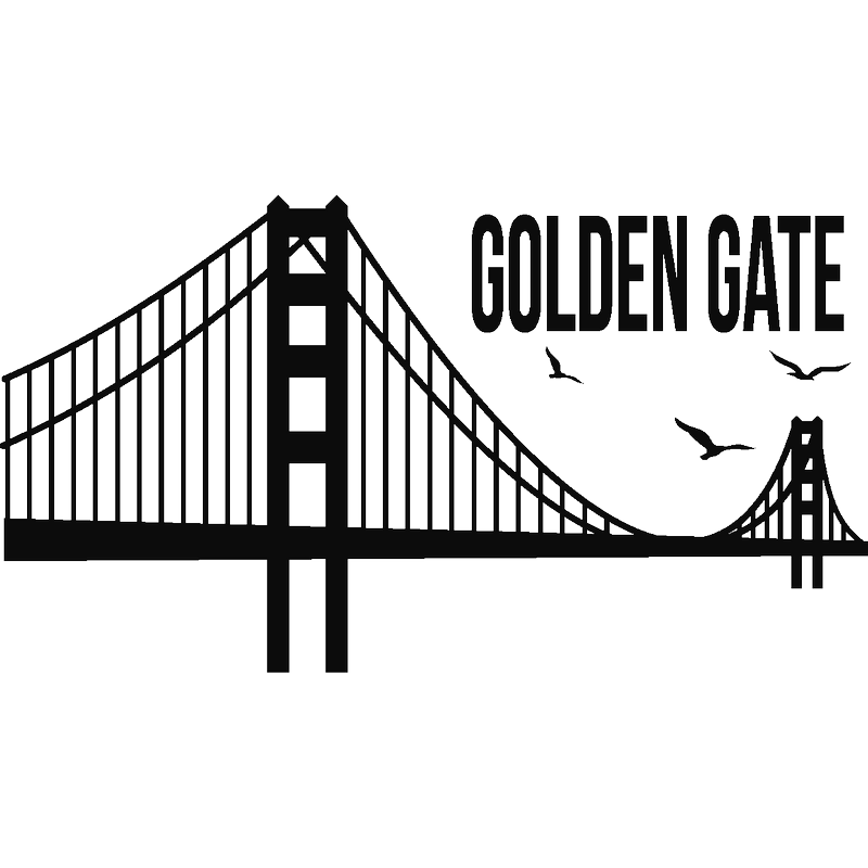 Золотые ворота условный знак. Мост Сан Франциско сбоку черно белое. Золотые ворота Сан Франциско вектор. Мост силуэт. Векторный мост.