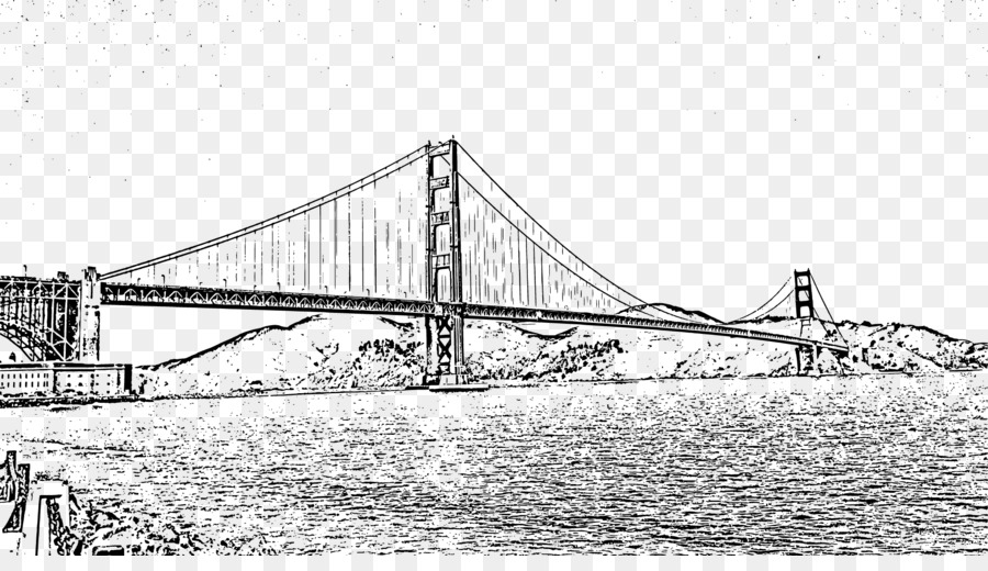 Golden Gate Bridge Black and white Suspension bridge - Vector Bridge png download - 2076*1167 - Free Transparent Golden Gate Bridge png Download.