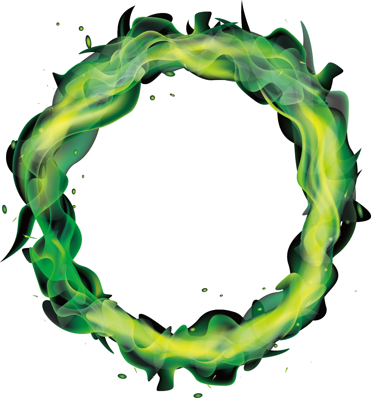 Green Flame - Vector painted green flames png download - 1280*1373 ...