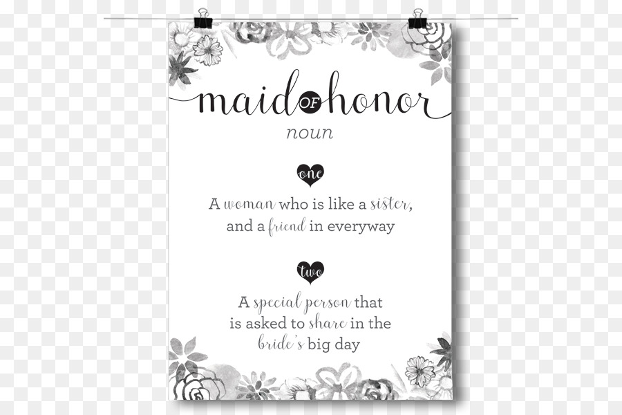 Bridesmaid Definition Poster - maid of honor png download - 600*600 - Free Transparent Bridesmaid png Download.