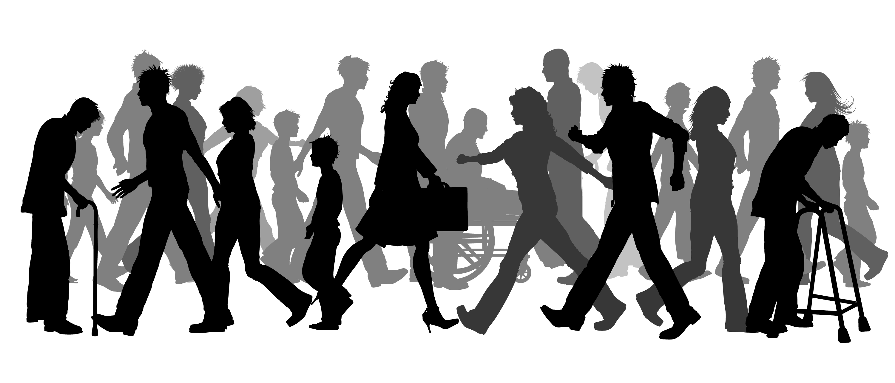 Walking Clip art - group of people png download - 3000*1285 - Free ...