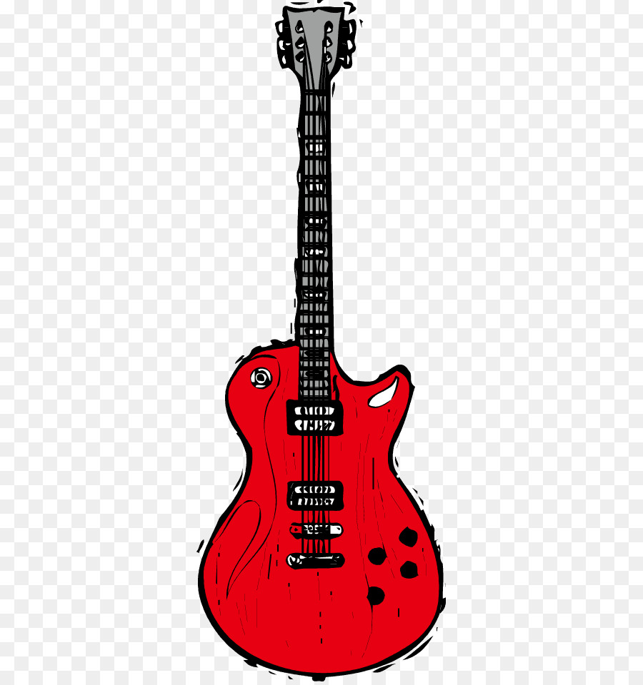 Photography Cartoon Illustration - Vector red electric guitar png download - 349*955 - Free Transparent Guitar png Download.