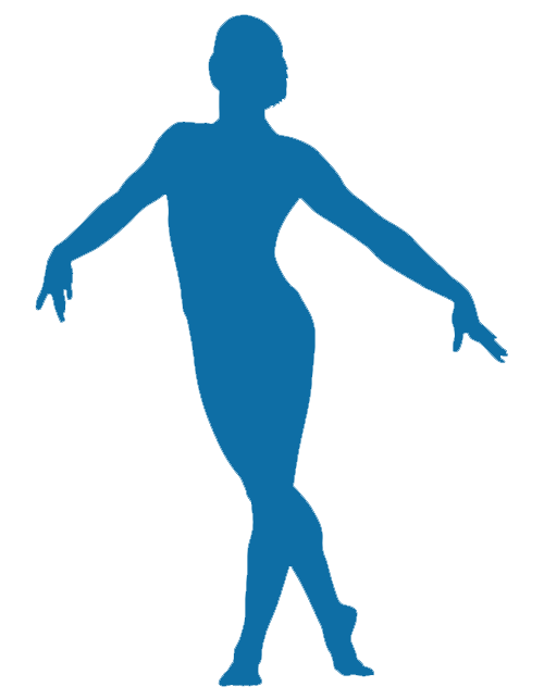 Blue Gymnastics Silhouette | Postcard