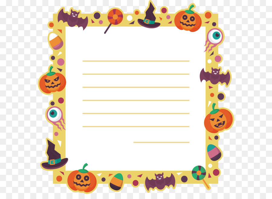 Cartoon border Halloween message card png download - 3086*3055 - Free Transparent Halloween  png Download.