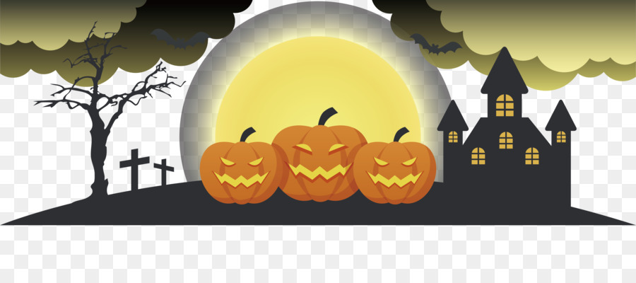 Halloween Banner Pumpkin - Horror Halloween banner png download - 4586*1967 - Free Transparent Halloween  png Download.
