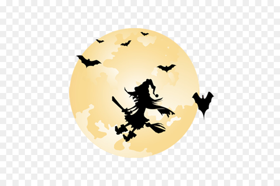 Halloween Wedding invitation Wall decal Trick-or-treating - Halloween Full Moon Witch png download - 589*589 - Free Transparent Halloween  png Download.