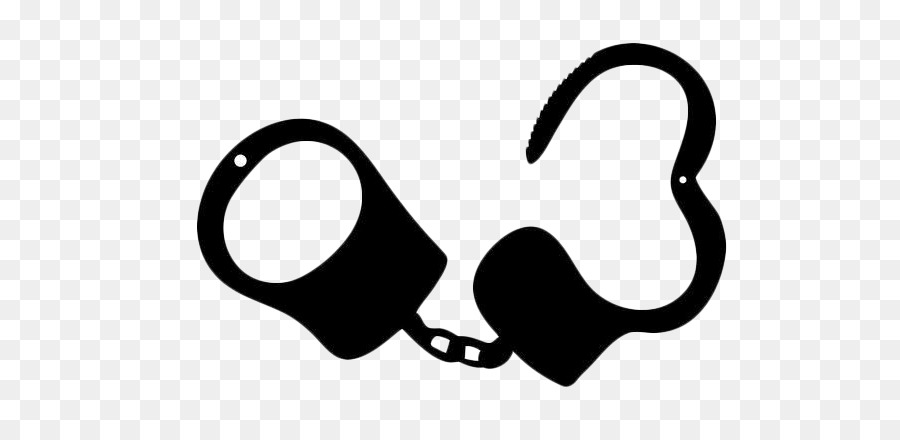 Handcuffs Silhouette Royalty-free Clip art - Black hand-painted handcuffs open png download - 600*430 - Free Transparent Handcuffs png Download.
