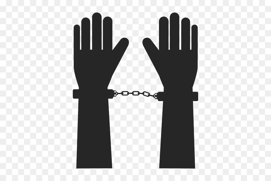 Handcuffs Glove Illustration - Black in handcuffs silhouette png download - 600*600 - Free Transparent Handcuffs png Download.