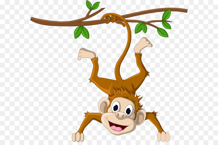 Monkey hanging from a tree png download - 2500*2262 - Free Transparent  Cartoon png Download.