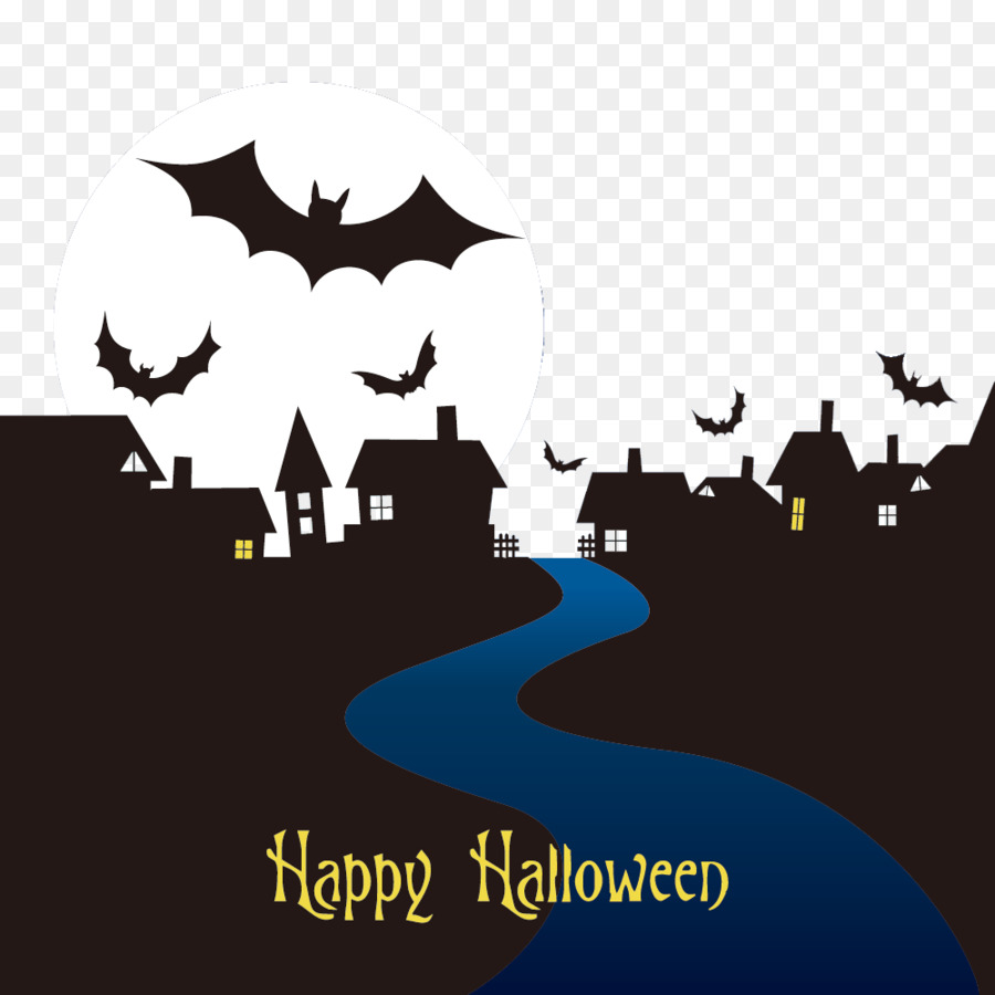 Halloween Cartoon Party Clip art - Black city silhouette png download - 1000*1000 - Free Transparent Halloween  png Download.