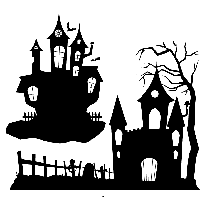 Halloween Ghost Party Clip art - Halloween Haunted House Silhouette png ...