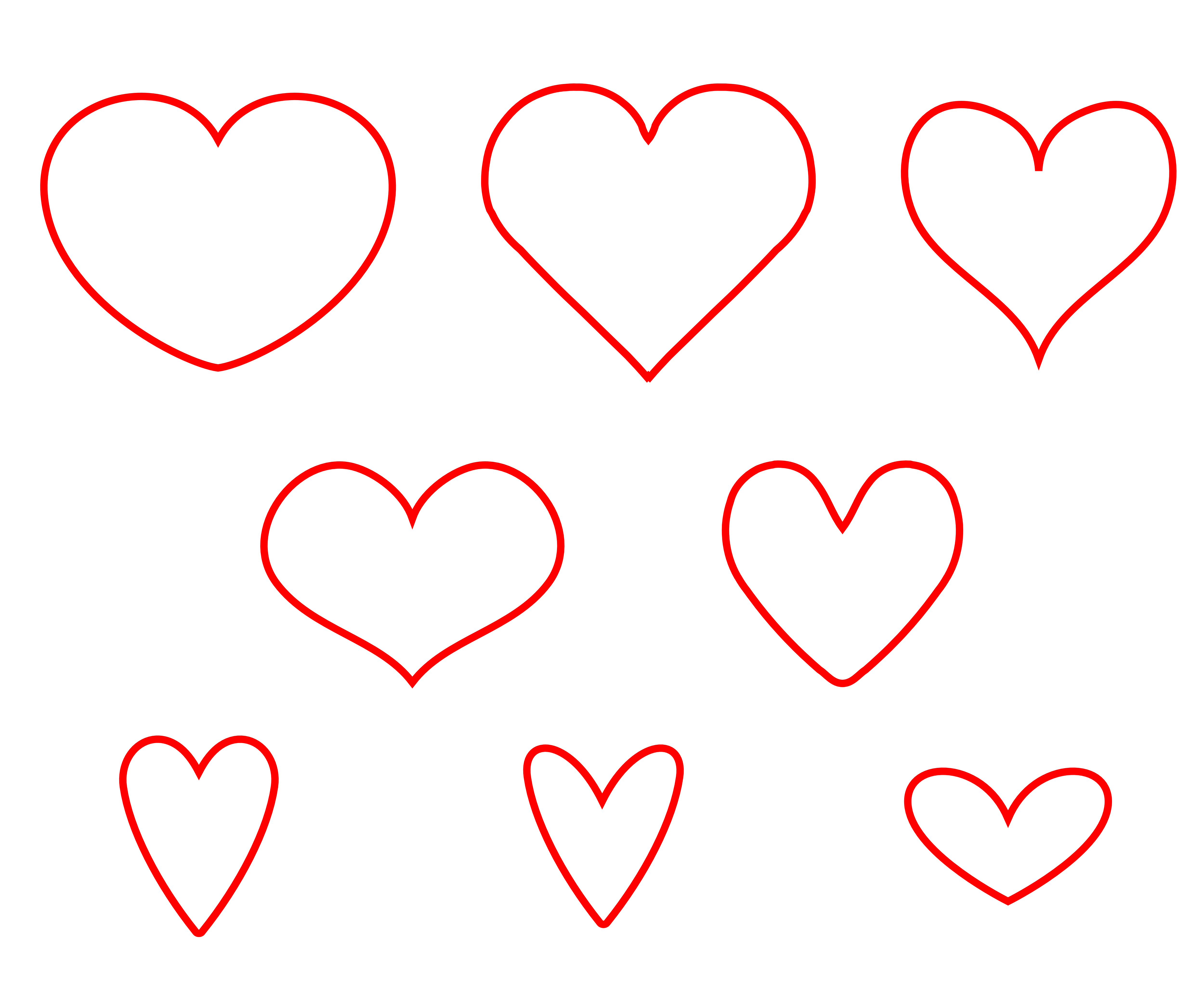 red heart outline png