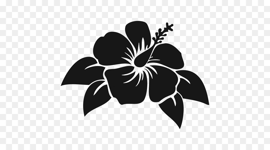 Decal Sticker Shoeblackplant Flower Hawaiian hibiscus - hibiscus flower stencil png download - 500*500 - Free Transparent Decal png Download.