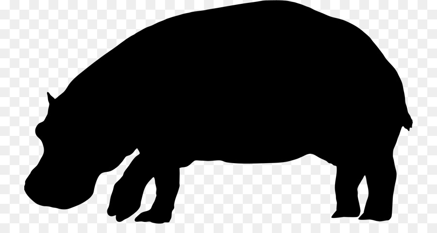 Hippopotamus Rhinoceros Silhouette Clip art - Silhouette png download ...