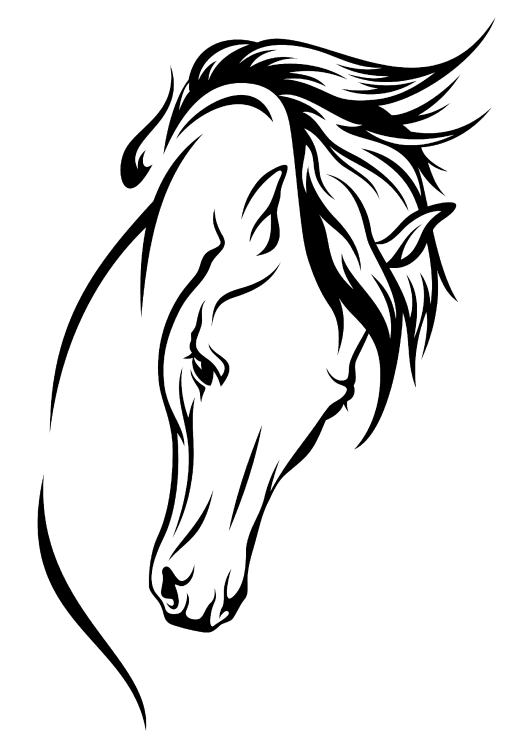 Arabian horse Drawing Silhouette Clip art - horsehead png download ...