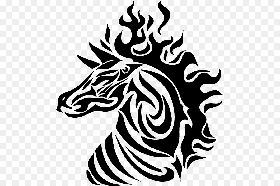 Horse Drawing Art Tattoo Clip art - tribal Horse png download - 537*600 - Free Transparent Horse png Download.