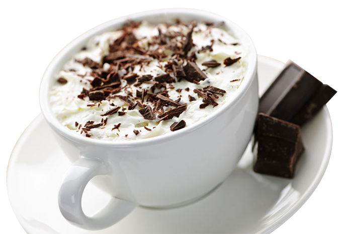 Hot chocolate Cream Caffxe8 mocha Milk - White ceramic cup of hot cocoa ...